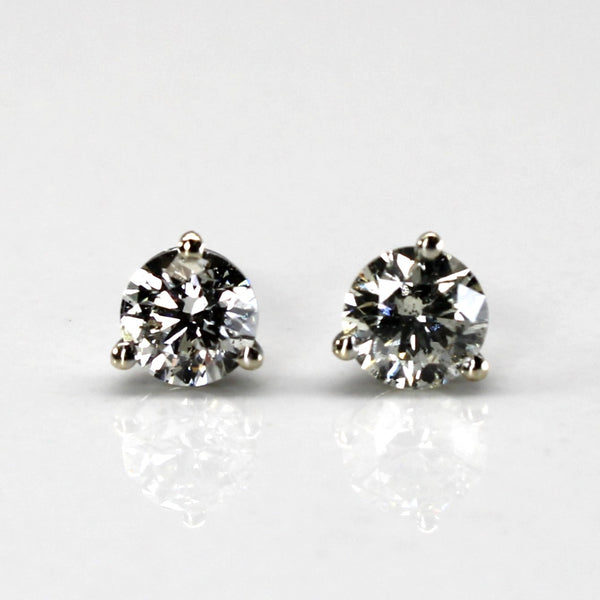 Three Prong Diamond Stud Earrings | 0.93ctw |