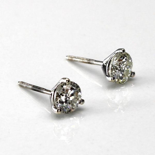 Three Prong Diamond Stud Earrings | 0.93ctw |