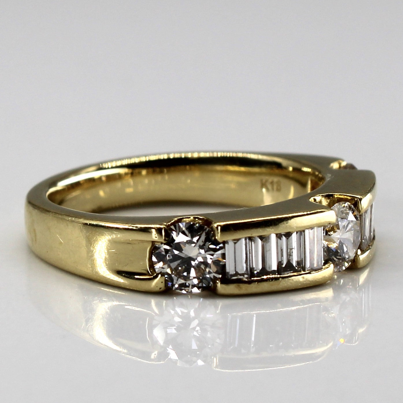 Channel Set Multi Diamond Gold Band | 1.44ctw | SZ 7 |