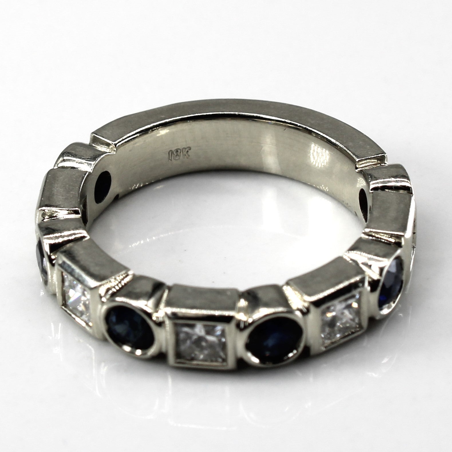 Bezel Set Diamond & Sapphire Ring | 1.13ctw| 0.97ctw | SZ 7 |