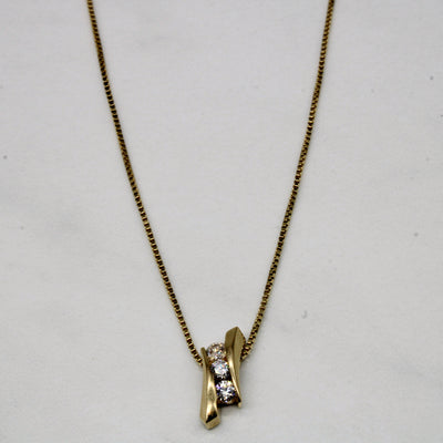 Diamond Three Stone Necklace | 0.25ctw | 18