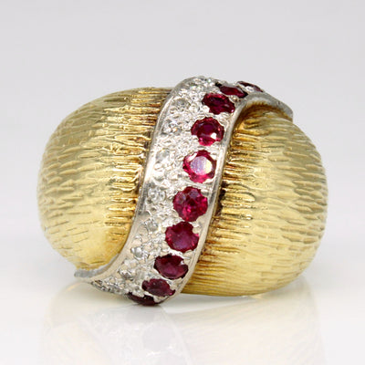 Ruby & Diamond Cocktail Ring | 0.50ctw, 0.08ctw | SZ 8 |