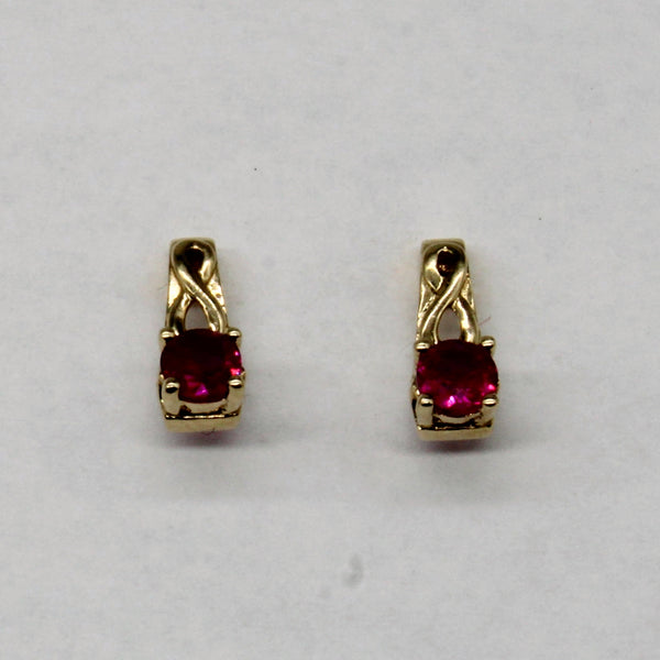 Synthetic Ruby Earrings | 0.26ctw |