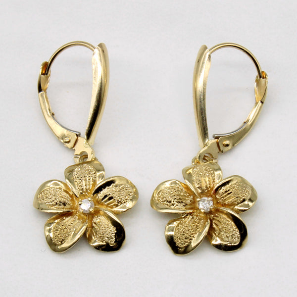 Diamond Flower Drop Earrings | 0.03ctw |