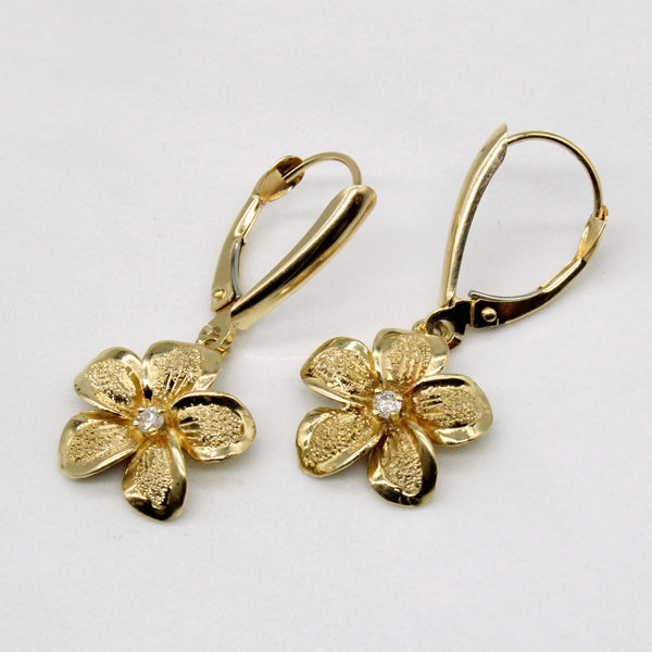 Diamond Flower Drop Earrings | 0.03ctw |