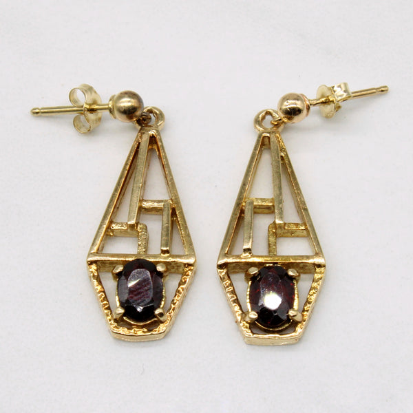 Ornate Garnet Drop Earrings | 0.70ctw |