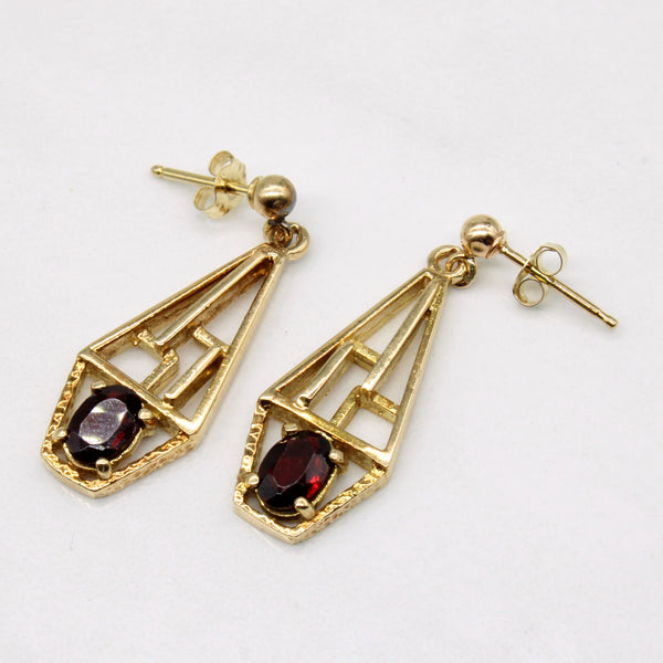 Ornate Garnet Drop Earrings | 0.70ctw |