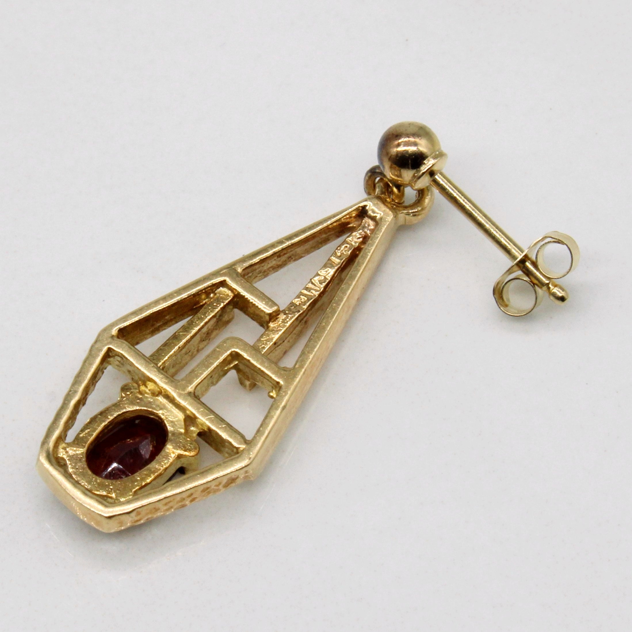 Ornate Garnet Drop Earrings | 0.70ctw |