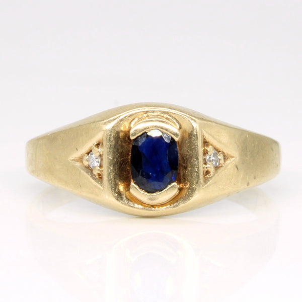 Sapphire & Diamond Cocktail Ring | 0.42ct, 0.02ctw | SZ 11.5 |