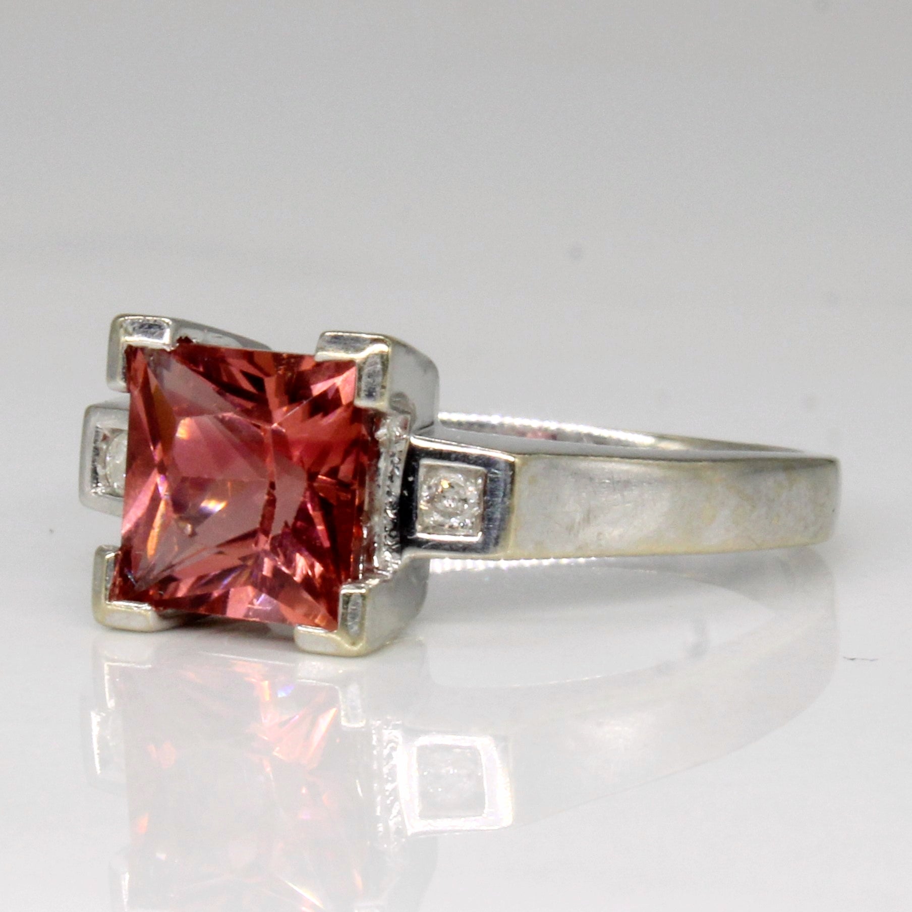 Pink Tourmaline & Diamond Cocktail Ring | 1.60ct, 0.03ctw | SZ 6.5 |