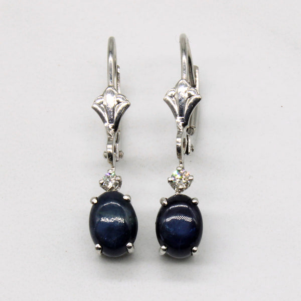 Star Sapphire with Diamond Earrings | 1.48ctw, 0.05ctw |