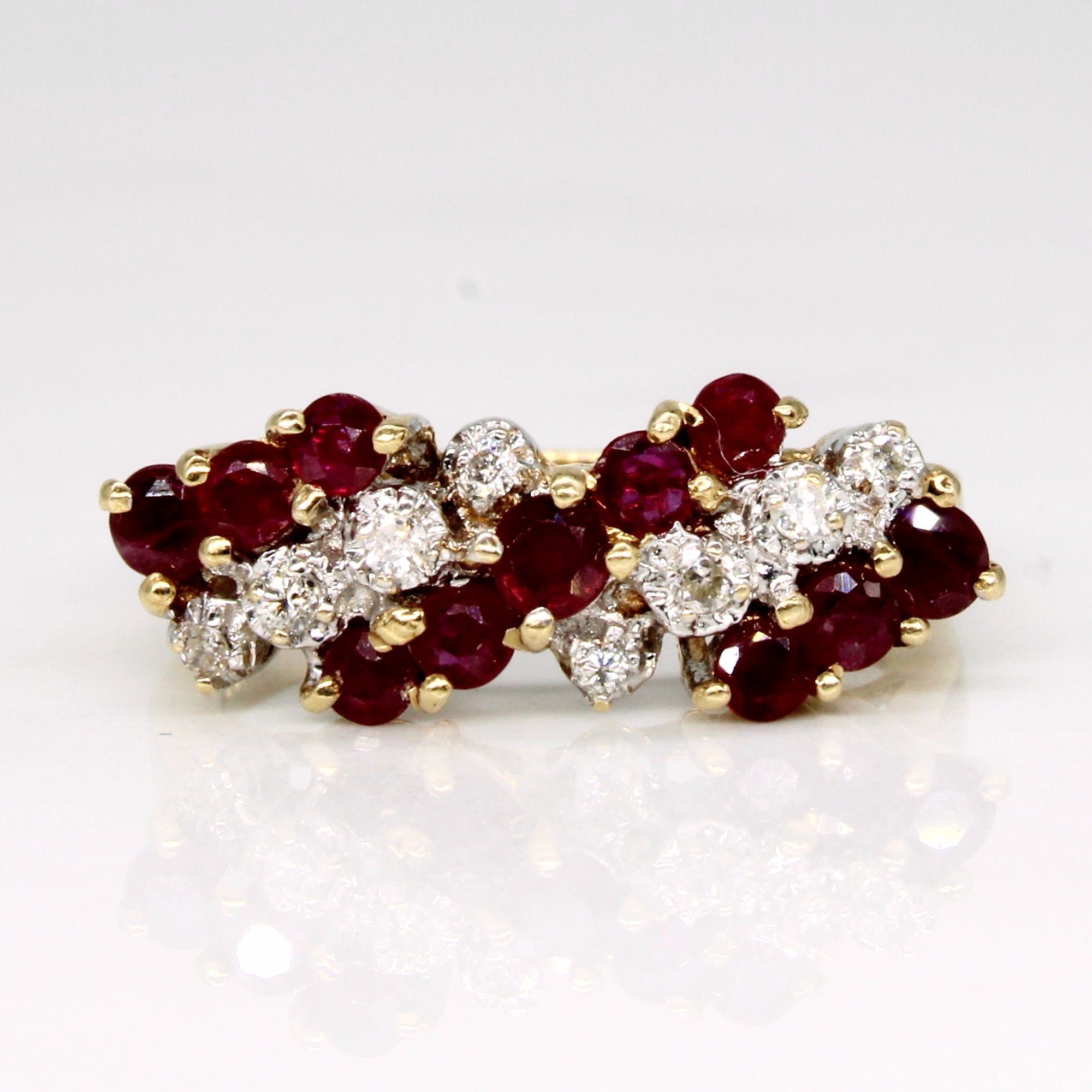 Ruby & Diamond Waterfall Ring | 0.65ctw, 0.08ctw | SZ 6 |