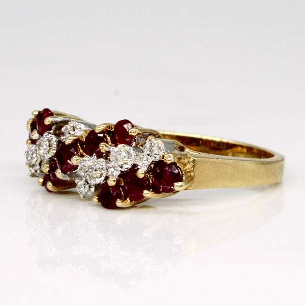 Ruby & Diamond Waterfall Ring | 0.65ctw, 0.08ctw | SZ 6 |