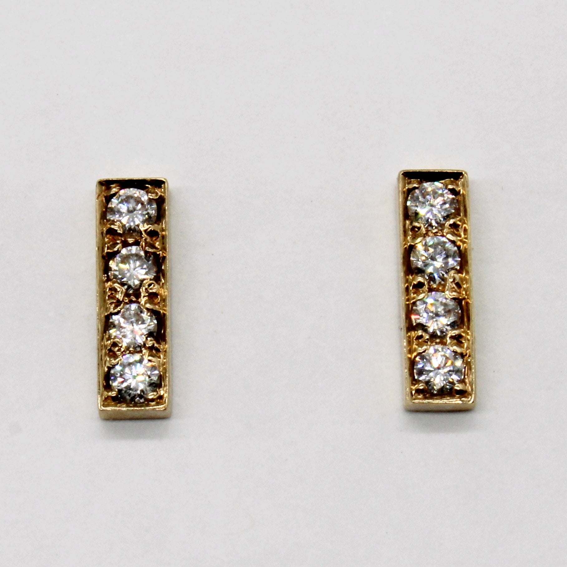 Diamond Column Earrings | 0.20ctw |