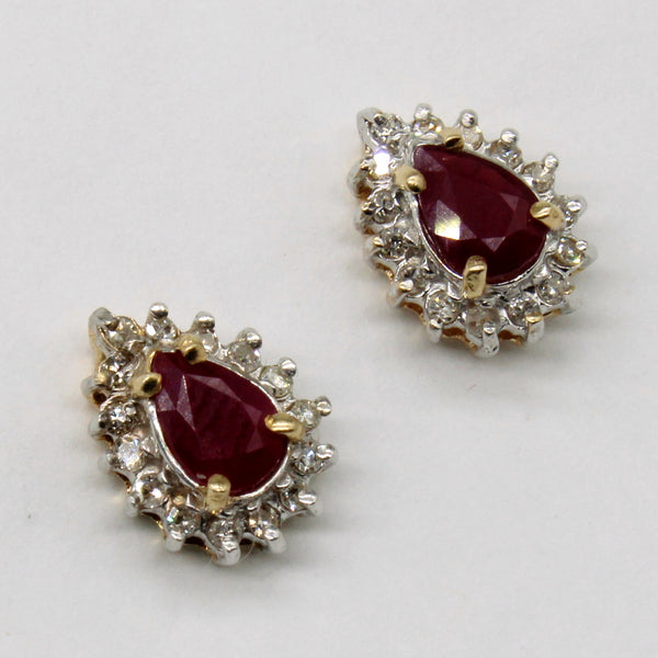 Ruby & Diamond Earrings | 0.50ctw, 0.15ctw |