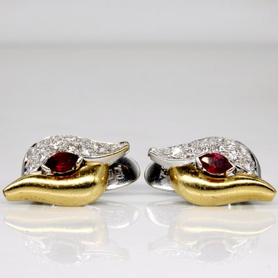 Diamond & Ruby Earrings | 0.52ctw, 0.40ctw |