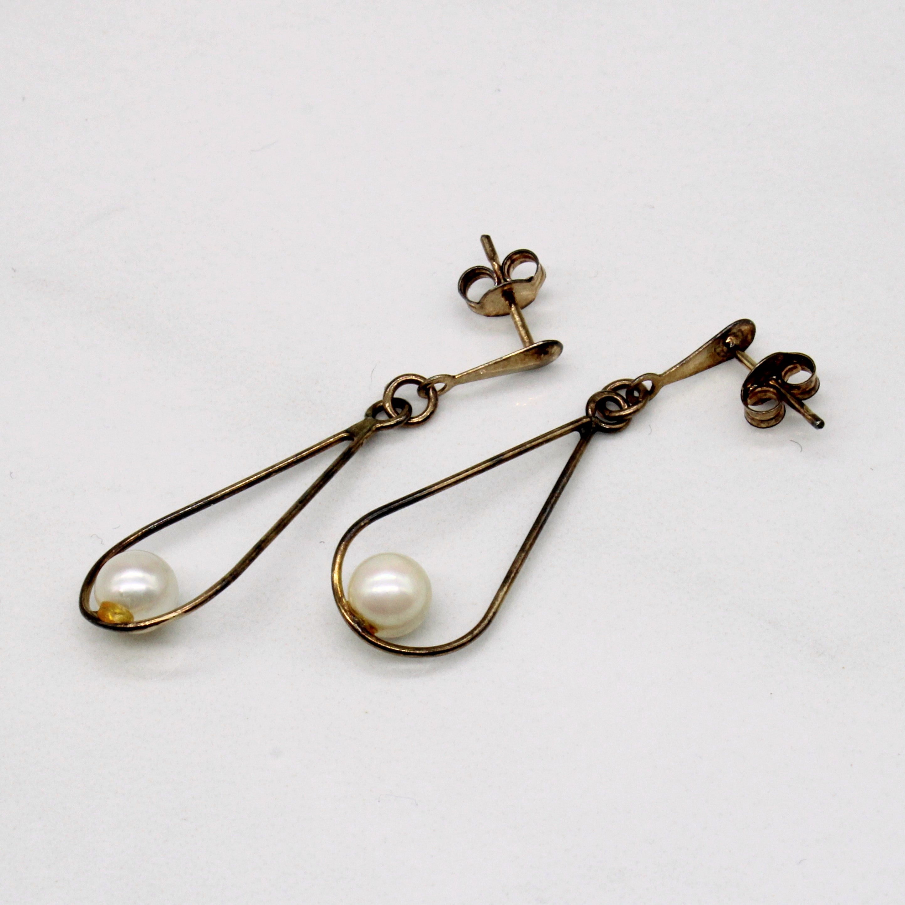 Ornate Pearl Drop Earrings