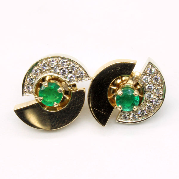 Emerald & Diamond Earrings | 0.55ctw, 0.22ctw |