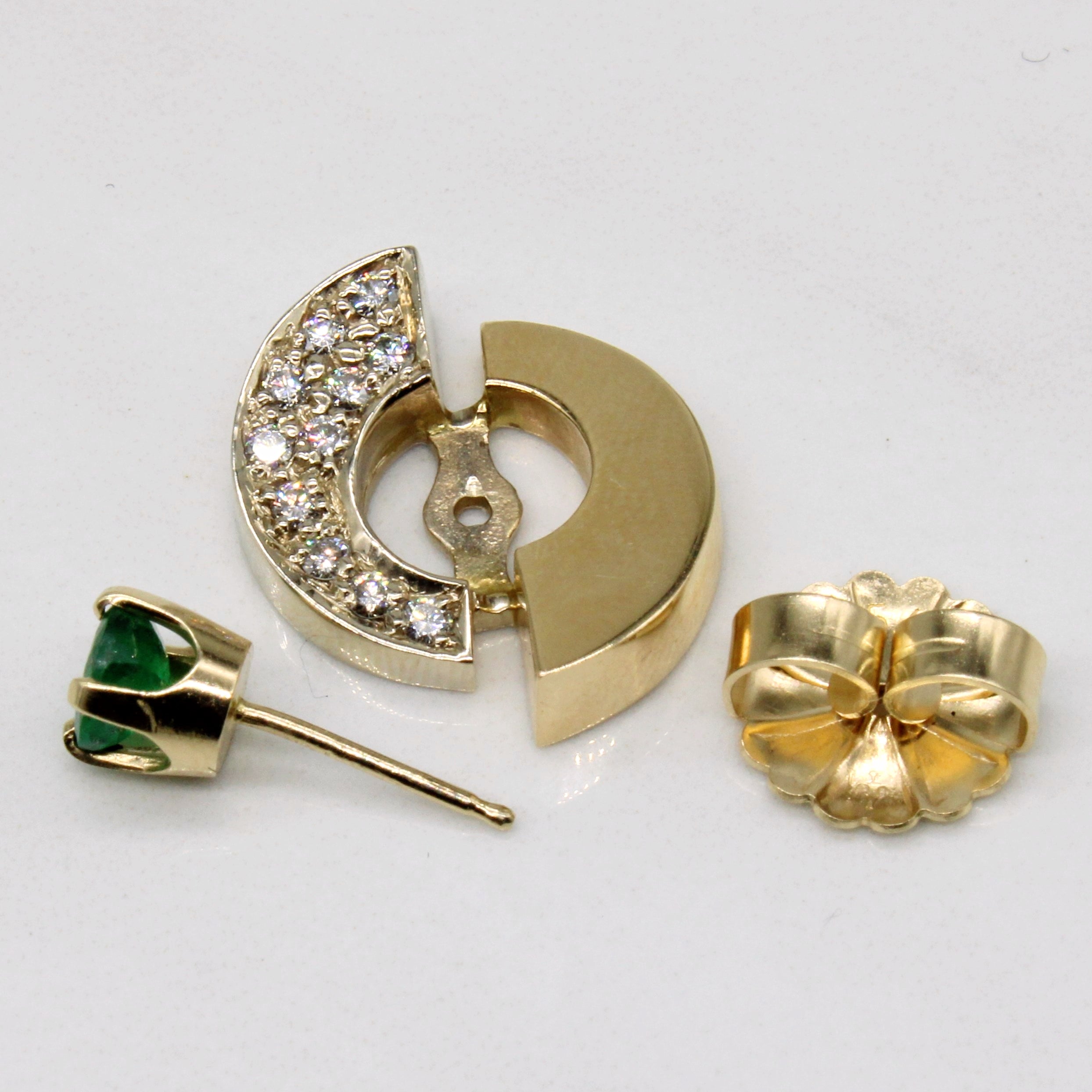 Emerald & Diamond Earrings | 0.55ctw, 0.22ctw |