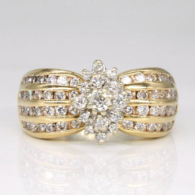 Diamond Cocktail Ring | 1.12ctw | SZ 9.75 |
