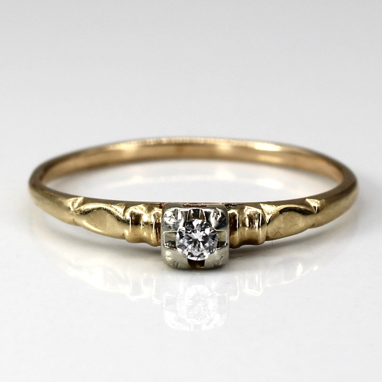 Vintage Solitaire Diamond Ring | 0.05ct | SZ 8.75 |