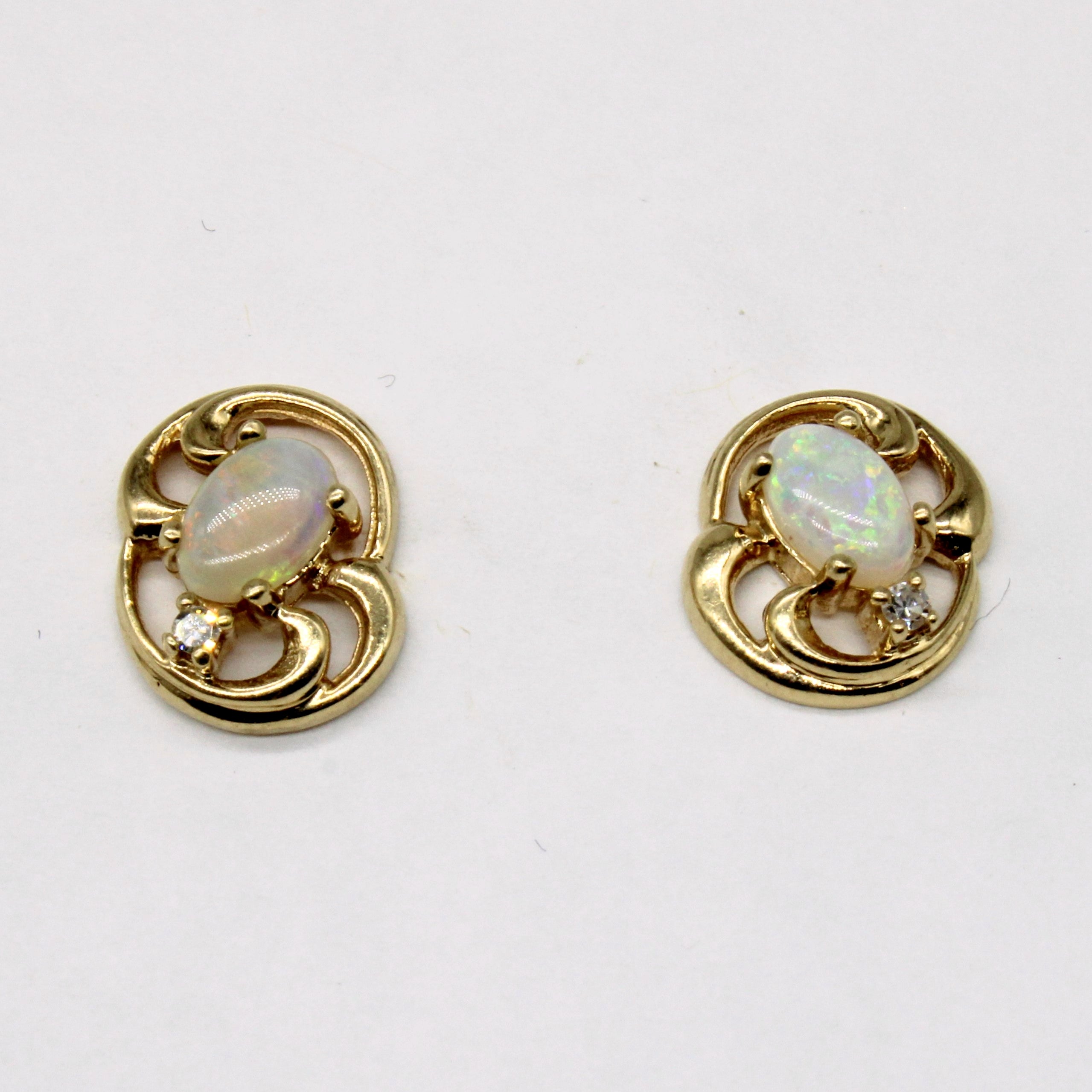 Opal & Diamond Earrings | 0.50ctw, 0.03ctw |