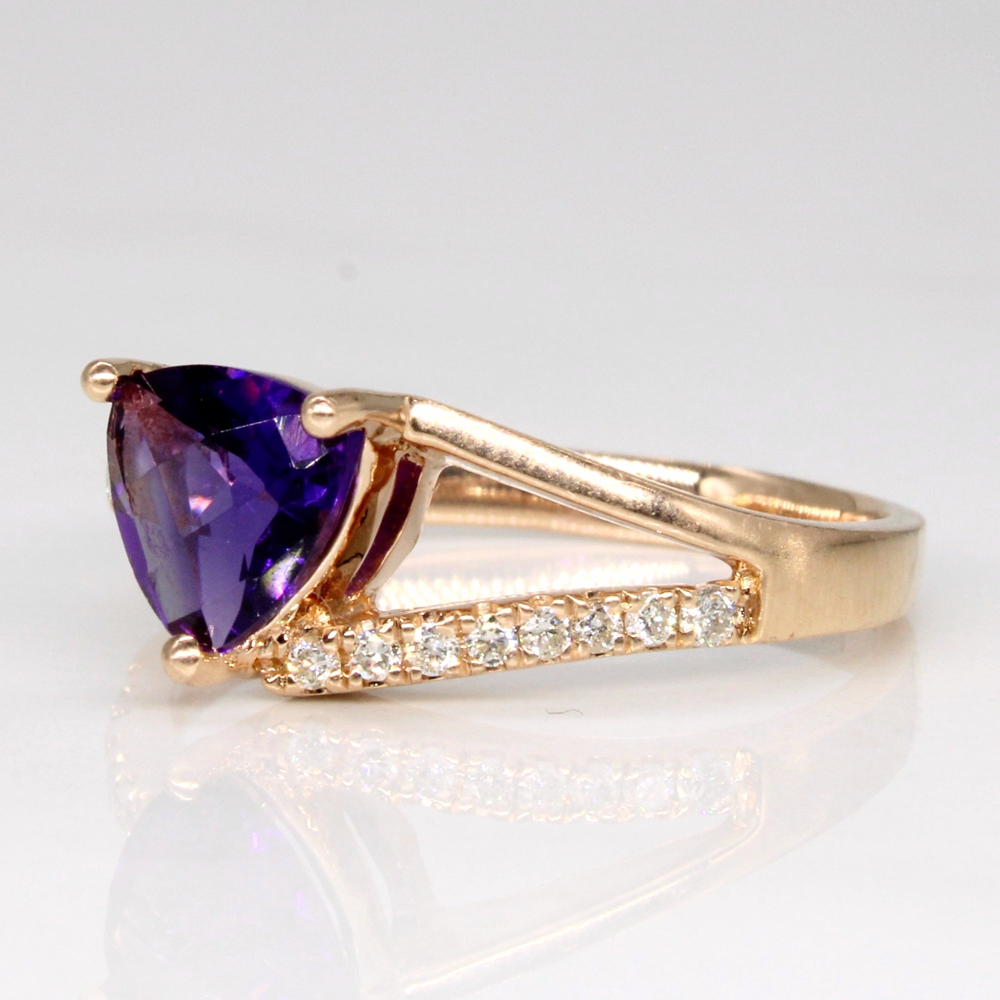 Amethyst & Diamond Cocktail Ring | 1.10ct, 0.14ctw | SZ 8.5 |