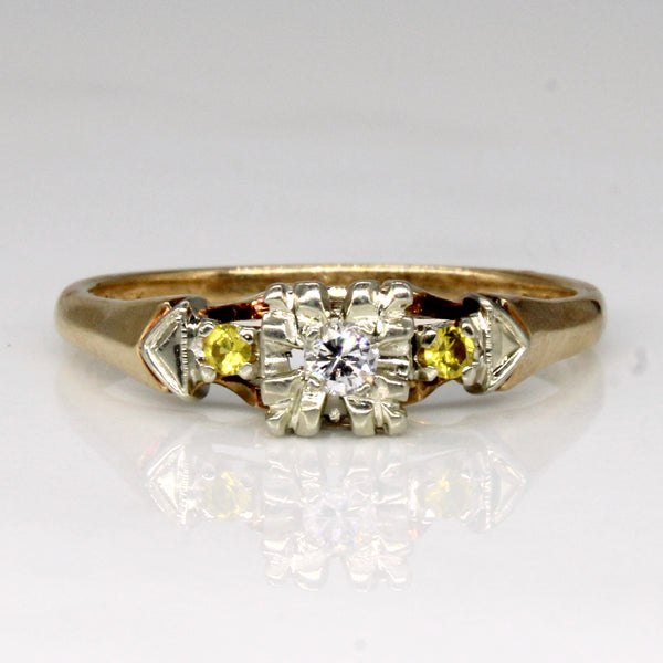 Diamond & Yellow Sapphire Ring | 0.07ct, 0.05ctw | SZ 8.25 |