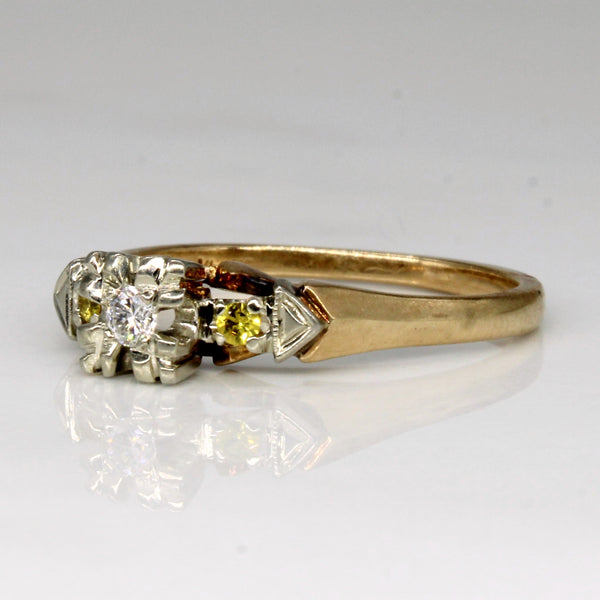 Diamond & Yellow Sapphire Ring | 0.07ct, 0.05ctw | SZ 8.25 |