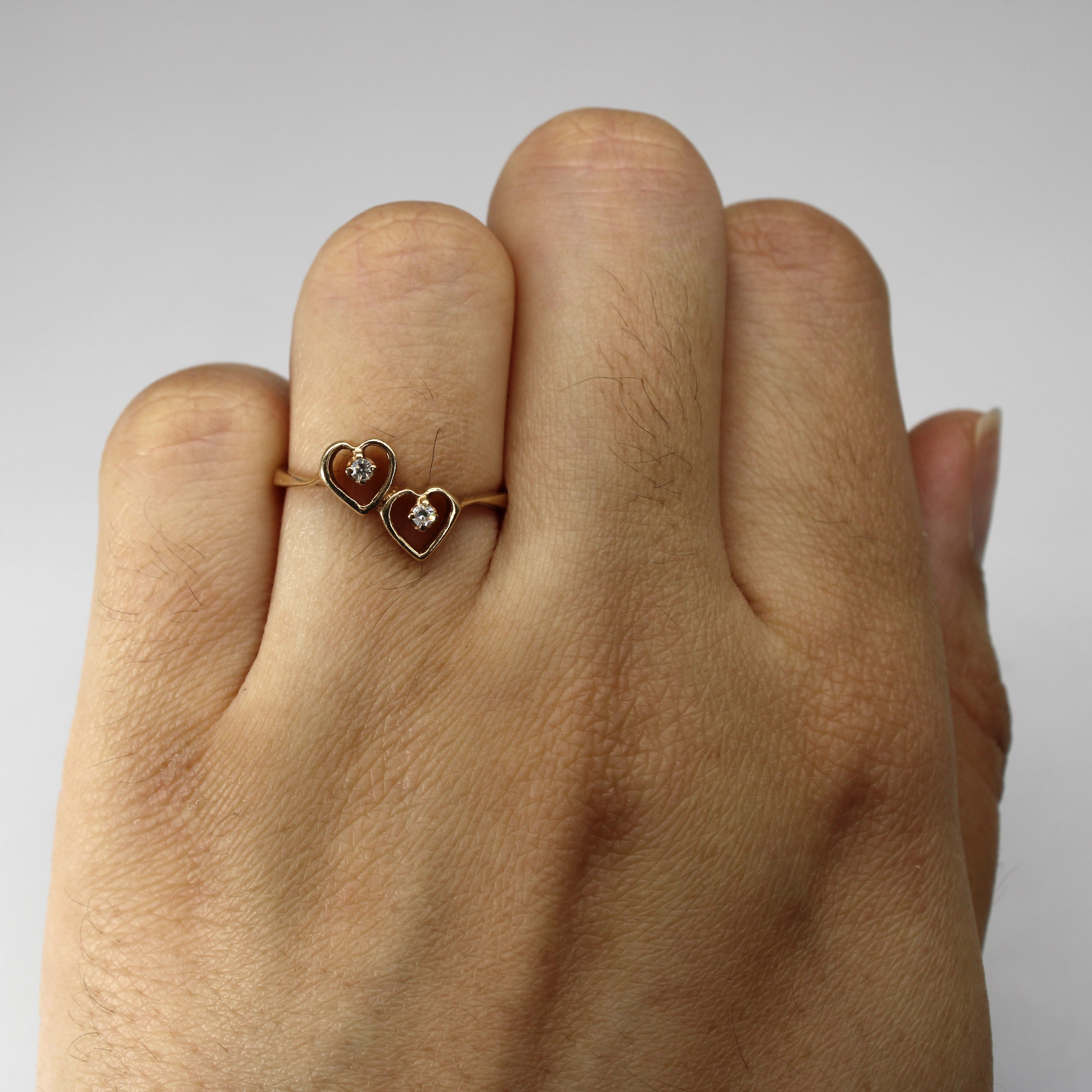 Heart Design Bypass Diamond Ring | 0.04ctw | SZ 6 |