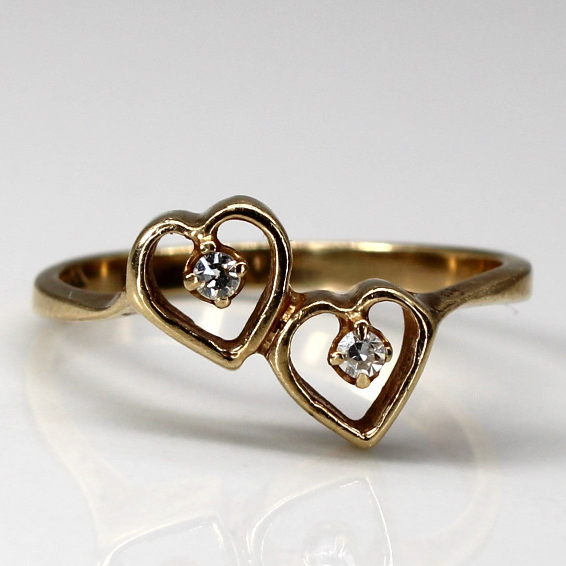 Heart Design Bypass Diamond Ring | 0.04ctw | SZ 6 |