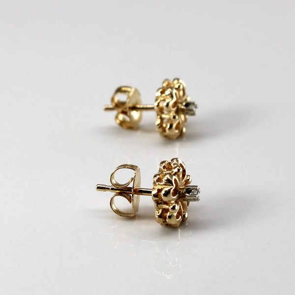 Floral Design Diamond Studs | 0.02ctw |