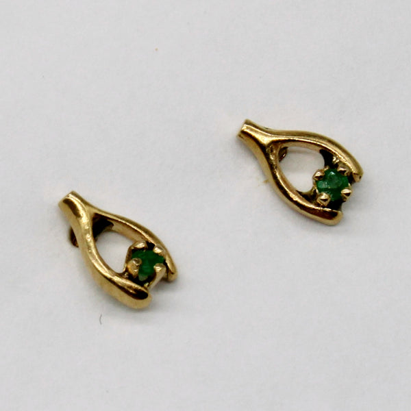 Emerald Wishbone Earrings | 0.01ctw |