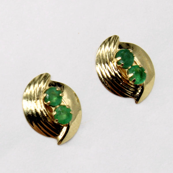 Emerald Shield Earrings | 0.08ctw |