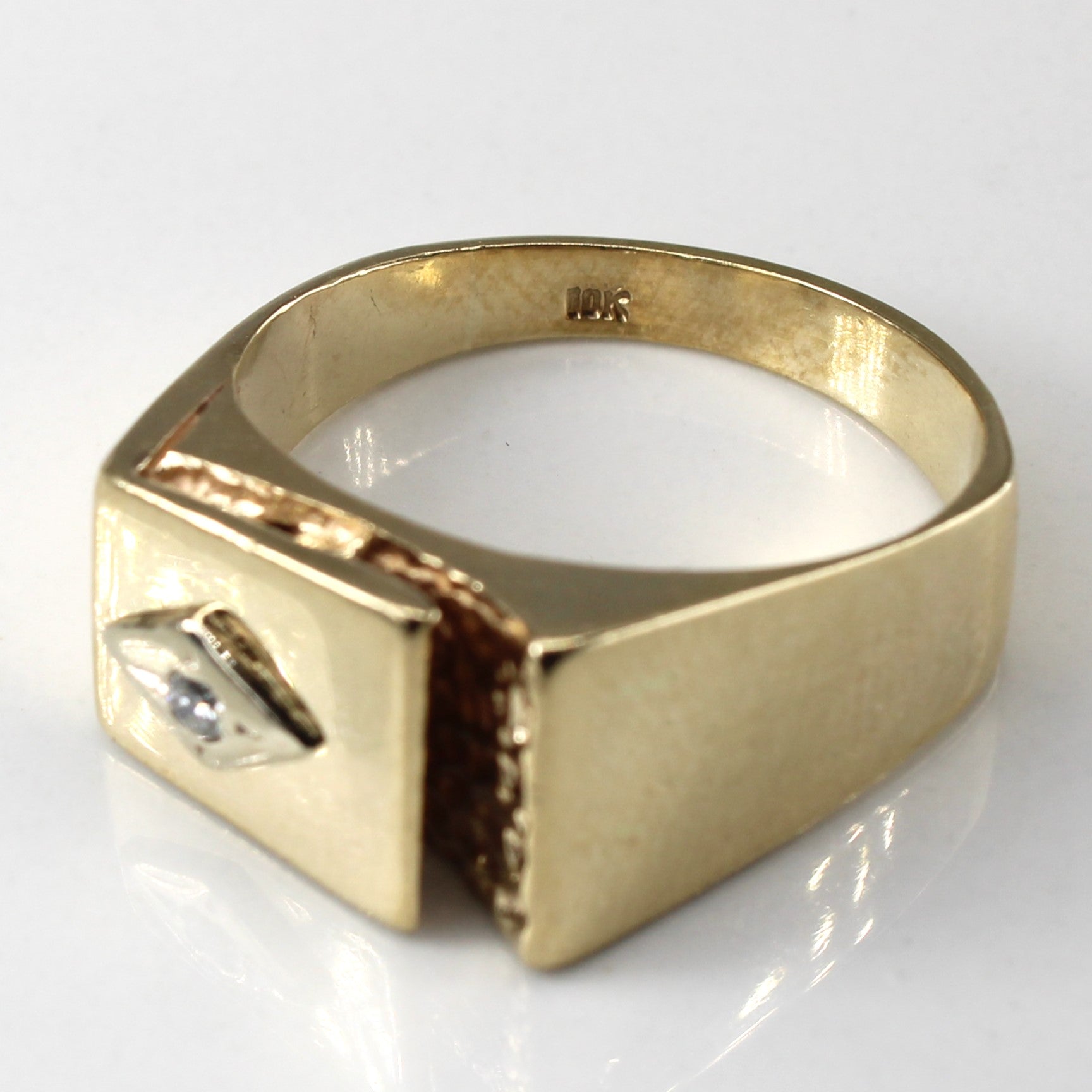 Textured Solitaire Diamond Ring | 0.03ct | SZ 8.5 |