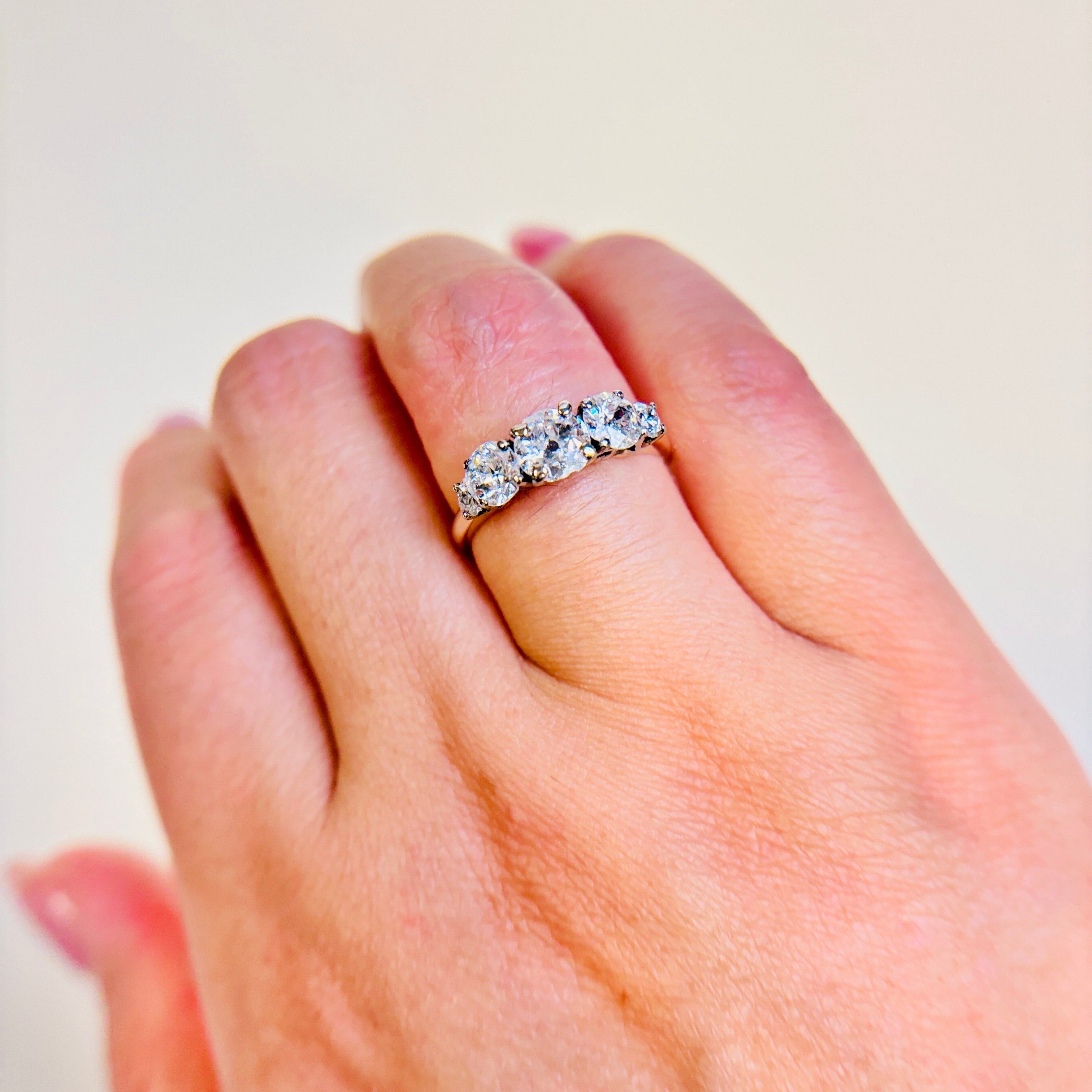 14k-18k Yellow Gold Three Stone Diamond Engagement Ring | 1.48ctw | SZ 7.25