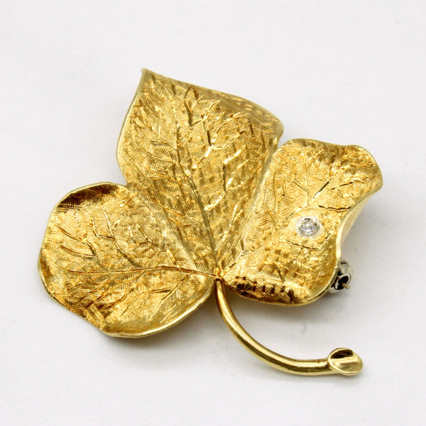 Diamond Maple Leaf Brooch | 0.01ct |