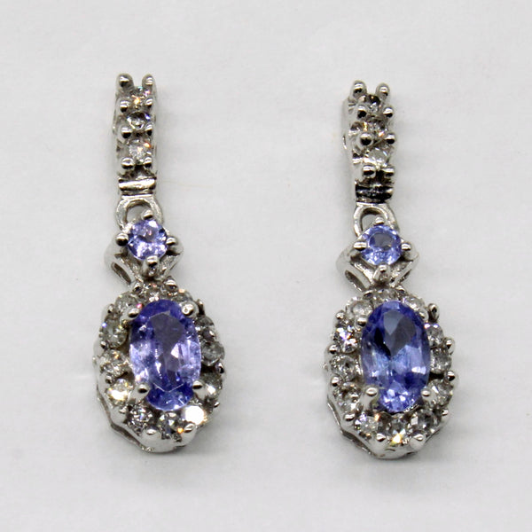Tanzanite & Diamond Drop Earrings | 0.42ctw, 0.30ctw |