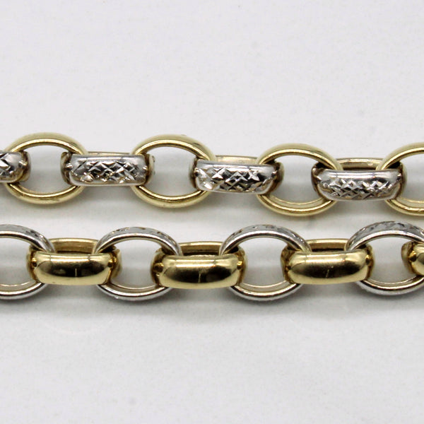 10k Two Tone Gold Circle Link Bracelet | 7.5