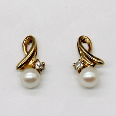 Pearl & Diamond Earrings | 0.02ctw |
