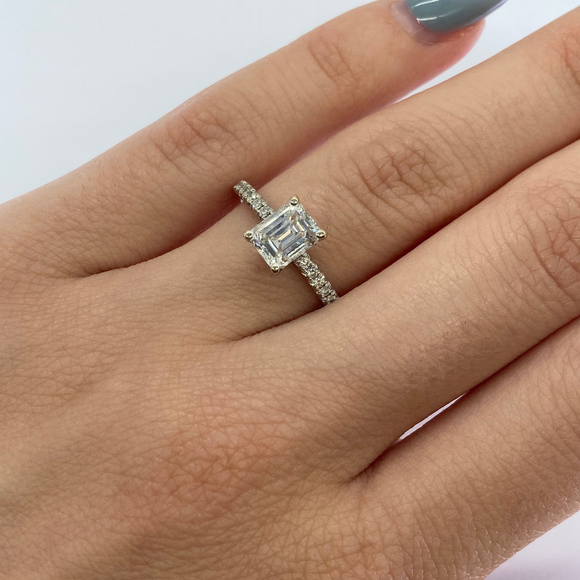 Emerald Cut GIA Certified Diamond Engagement Ring | 1.16ctw | SI1 G | SZ 5 |