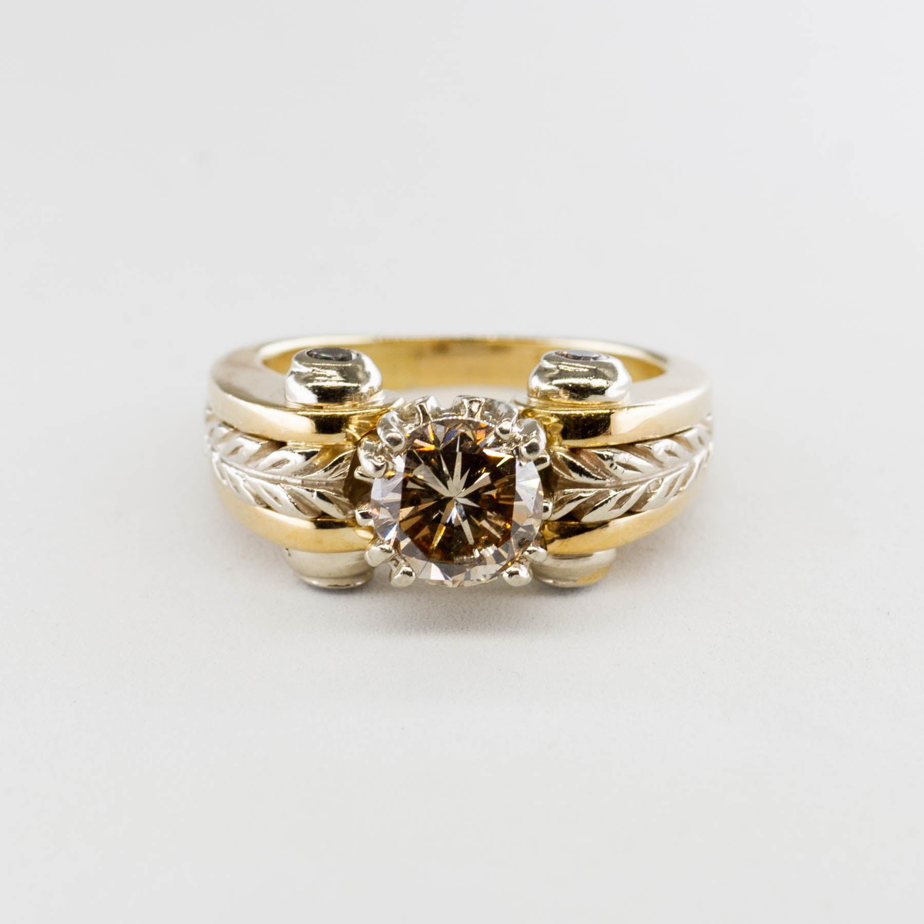 Unique Champagne Diamond Engagement Ring | 1.64 ctw, SZ 6.75 |
