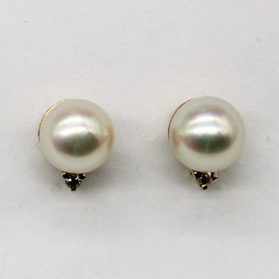Pearl & Diamond Earrings | 0.02ctw |
