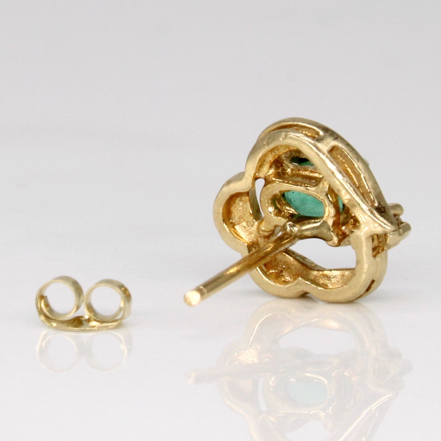 Emerald & Diamond Earrings | 0.30ctw, 0.02ctw |