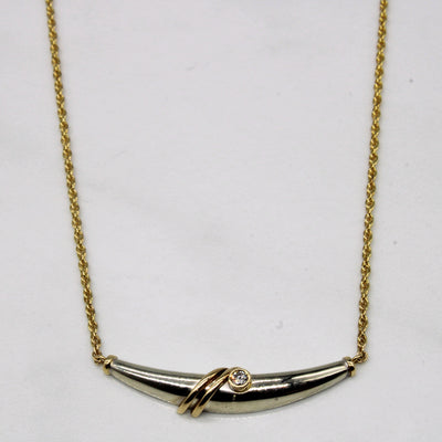 Diamond Scoop Pendant Necklace | 0.04ct | 17