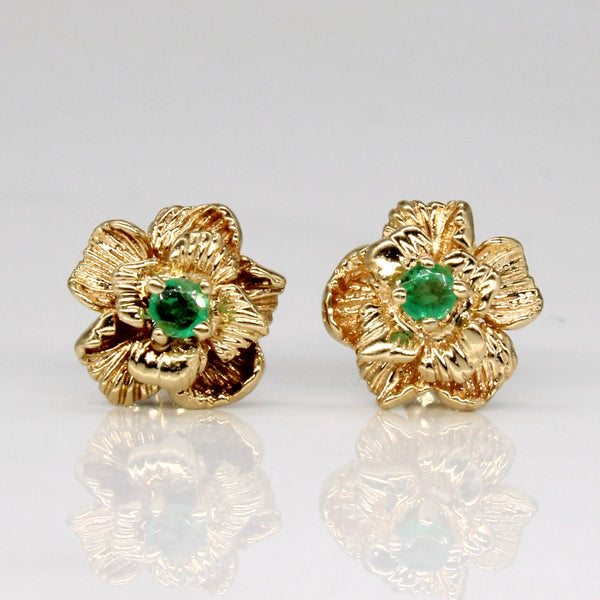 Emerald Flower Earrings | 0.10ctw |