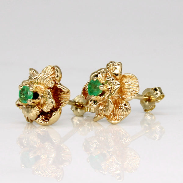 Emerald Flower Earrings | 0.10ctw |