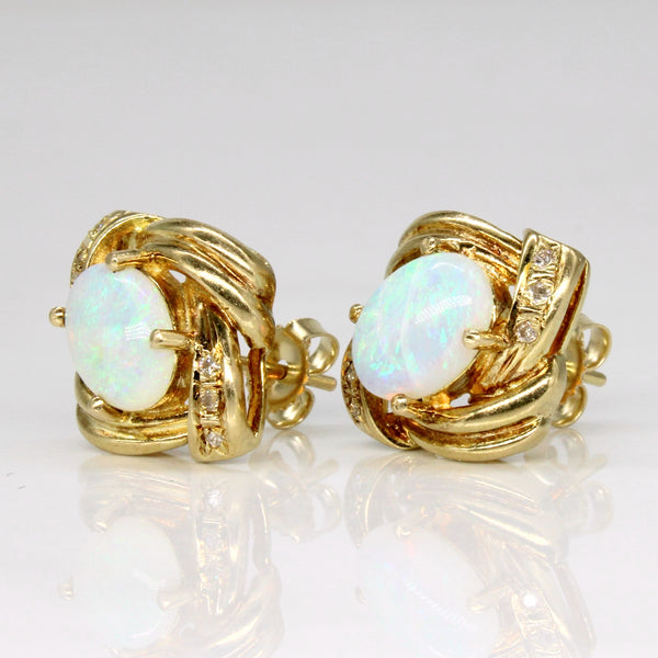 Opal & Diamond Earrings | 1.24ctw, 0.02ctw |