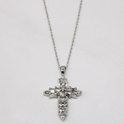 Diamond Cross Pendant & Necklace | 0.55ctw | 18