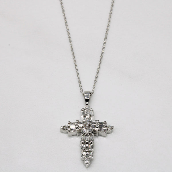 Diamond Cross Pendant & Necklace | 0.55ctw | 18